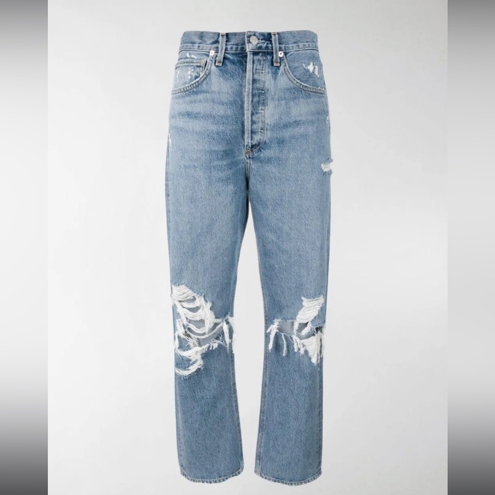 AGOLDE Distressed Mom Jeans Blue Size 26